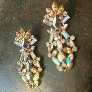 Elegant Gold and Crystal Drop Earrings